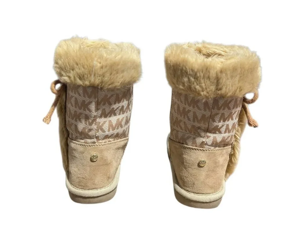 MICHAEL KORS Lil Lettie Monogram Boots Size 8